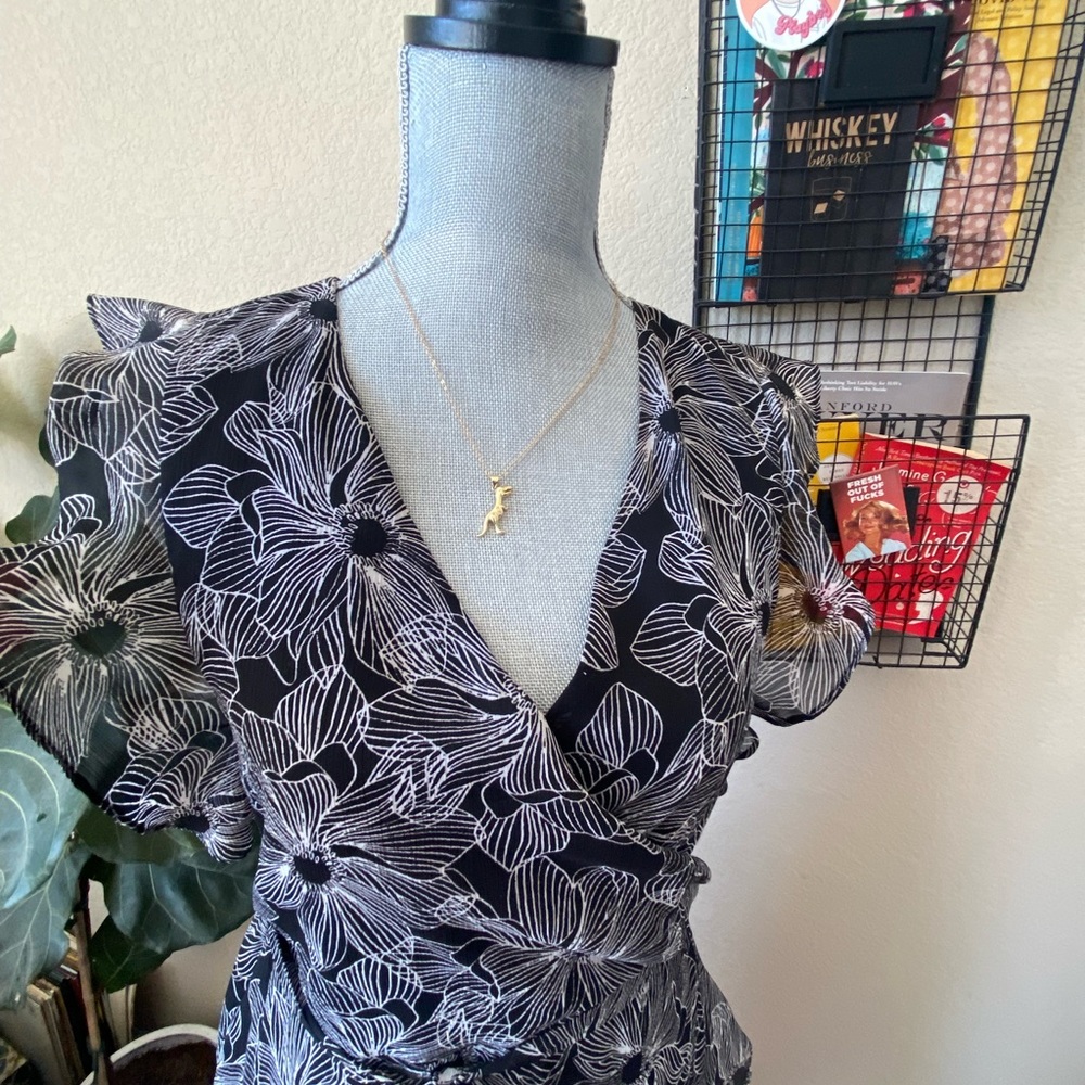 a new day black and white floral dress